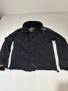 Superdy Men’s Jacket XL Black Arctic Windcheater Multi Zip Logo Warm Rain - Picture 1 of 21
