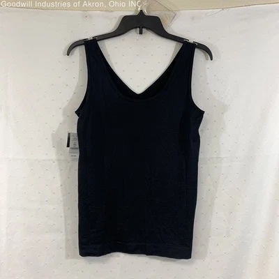 Camiseta sin mangas para mujer White House Black Market negra con doble escote, talla M Foto 1 de 3