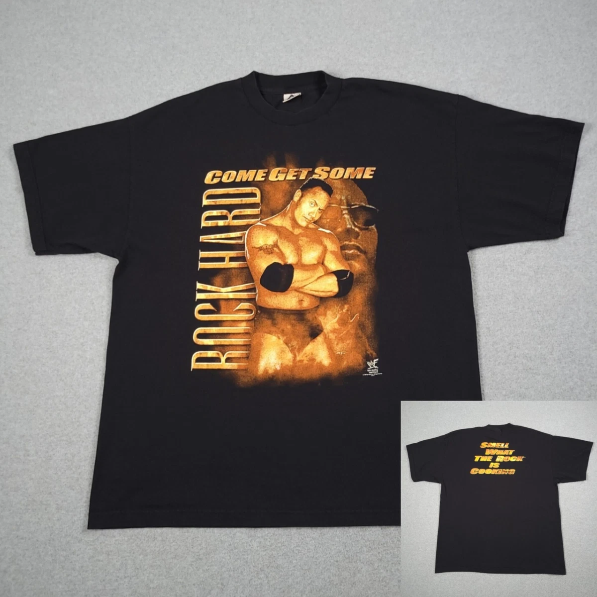 usa古着 90's THE ROCK WWF Tシャツ XLサイズ ブラック 古着 90s WWF The Rock ドウェイン ジョンソン プロレス Tシャツ XL