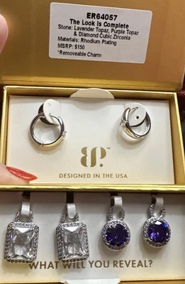 Pendientes Bomb Party ER64057 Aros Encantadores El Look Es Completo Topacio Púrpura Circonita cúbica Foto 1 de 2