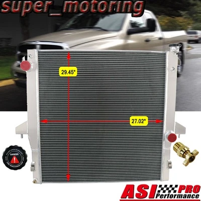 2 Rows Radiator For 2003-2010 Dodge Ram 2500 3500 4000 4500 5.9L 6.7L L6 CUMMINS Foto 1 de 4