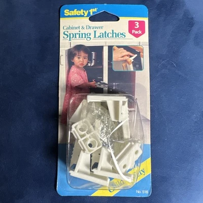 Cierres de resorte Safety 1st 00516A para gabinete y cajón - Paquete de 3 blancos Foto 1 de 4