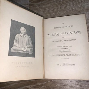 Vintage THE COMPLETE WORKS OF WILLIAM SHAKESPEARE 1890's Rare - Picture 1 of 18