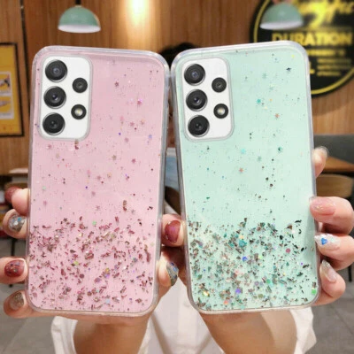 XYFENGHUA For Samsung A17 A16 A52 A36 A56 A55 A54 Glitter Rubber Phone Case Soft TPU Cover