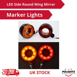 2x Luces LED redondas de 24V rojas y ámbar para camión, volquete, camión - Imagen 1 de 7