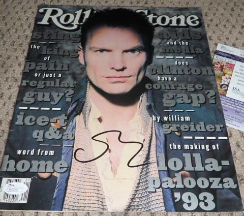 STING SIGNED ROLLING STONE JSA AUTH AUTOGRAPH COA THE POLICE AUTO Cover