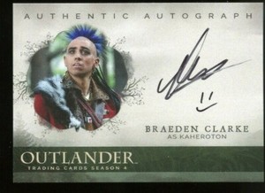 Cryptozoic Outlander Season 4 Autograph - Braeden Clarke as Kaheroton