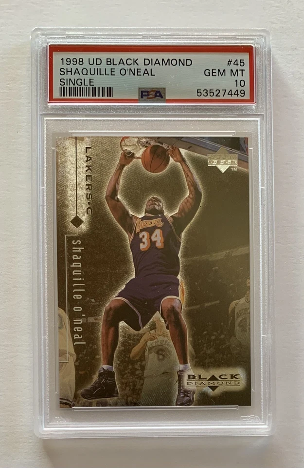 1998 UPPER DECK BLACK DIAMOND SHAQUILLE O'NEAL PSA 10 #45 NBA CARD SCREAMIN DEAL - Image 1 of 2