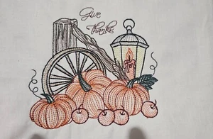 10-Fall Harvest Embroidered Quilt Blocks - Picture 1 of 9
