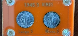 1945-S Large & Micro 10c Mercury Dime Capital Plastics Variety Set - BU - Bild 1 von 15