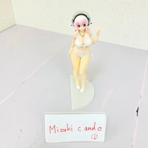Super Sonico with Pochaco Figure No Box Bikini White Girl Anime Manga Kawaii - Picture 1 of 24