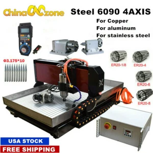 Routers de 4 ejes de acero CNC 6090 2,2 KW Mach3 grabadora USB corte para metal cobre - Imagen 1 de 11