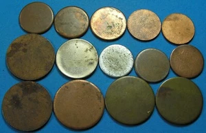 Blank Planchets Lot of 14, 10 Magnetic and 4 Non-Magnetic, World & US? - Picture 1 of 4