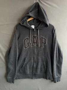 GAP Sudadera con Capucha Mujer Grande Gris Cremallera Completa Deletrear Logo Clásico Deportes Aire Libre - Imagen 1 de 5