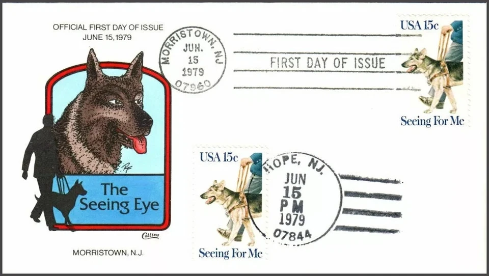 USA #1787 U/A COLLINS HAND PAINTED FDC Seeing Eye Dogs - Image 1 of 1