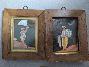 Set indische Miniaturgemälde auf Glimmer um 1800 Mann -- eines gerahmt - Bild 1 von 10
