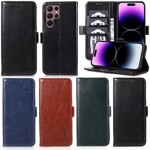 Custodia telefono per Samsung Galaxy serie A portafoglio pieghevole antiurto cover pelle PU - Foto 1 di 39