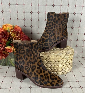 Stivali Chelsea alti Madewell "The Autumn" in stile pelo di vitello leopardato MA422 taglia 8 - Foto 1 di 8