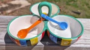 Avon Trio 3 Serving Bowl With Spoons Multicolored Set By Avon Honor Society - Picture 1 of 7