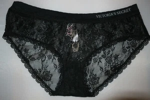 M VINTAGE VERY SEXY❤️VICTORIA'S SECRET ❤️SATIN LACE BIKINI HIPHUGGER PANTIES NWT - Picture 1 of 3