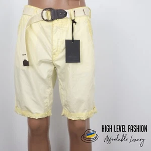 New! JET LAG Men's Yellow Chino Belted Cotton Anise Shorts Size: M-L / 29/31 - Picture 1 of 16