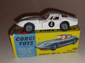 CORGI #324 MARCOS 1800 G.T. VOLVO ALL ORIGINAL with DRIVER 1966 - Picture 1 of 12