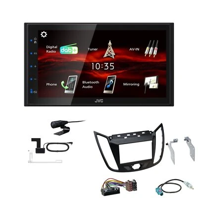 JVC KW-M180DBT 2DIN DAB+ Autoradio für Ford C-Max ab 2010 matt schwarz - Bild 1 von 4