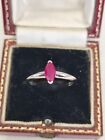 (G6) 18ct/750 Marquise Ruby Engagement Ring Size " N"