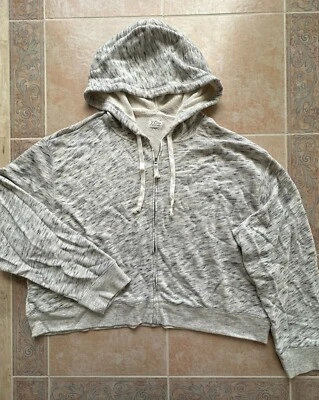 J.Crew Vintage Algodón Terry Recortado Sudadera con Capucha en Mota Talla 2XL Foto 1 de 4