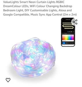 ValueLights Smart Neon Vorhangleuchten RGBIC DreamColour LEDs, WiFi Farbe... - Bild 1 von 5