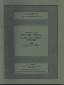 SOTHEBY’S PRE-COLUMBIAN AFRICAN OCEANIC AMERICAN INDIAN Art HAIDA Catalog 1978 - Imagen 1 de 1