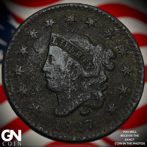 1827 Coronet Head Large Cent  Q5132 Cover