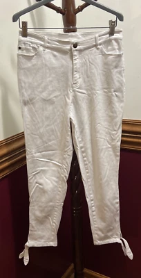 Pantalones de mezclilla blancos ajustados Letto para mujer talla 6 elásticos tiro medio jeggings Foto 1 de 4