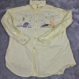 Classic Pooh Vintage Winnie the Pooh Tigger Burgundy Button Down Shirt Size L - Picture 1 of 13