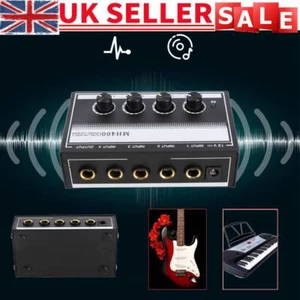 Compact 4 Channel Mono Mic Mixer with Volume Controls Mix 4 Audio Inputs New UK - Picture 1 of 10