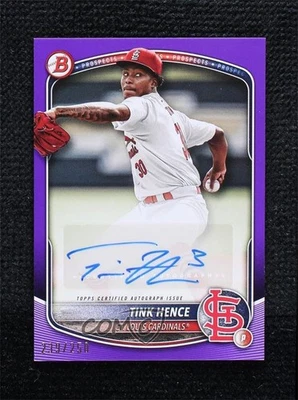 2025 Bowman Paper Prospect Retail Auto Purple 219/250 Tink Hence #BPA-TH - Image 1 of 3
