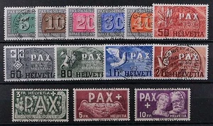 Szwajcaria 447-59, zestaw PAX 5 sugerowana cena detaliczna.-10 fr. kompletny, sprawdzony, stempel fałszywy - Zdjęcie 1 z 3
