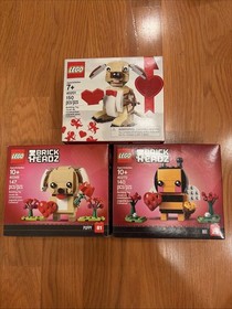 LEGO Valentines Day Set Of Three- Puppy(40349), Bee(40270), & Cupid Dog40201 NEW