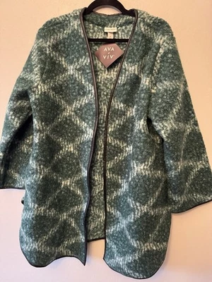 NWT Ava And Viv Oversized Plus Size Shacket  Size 1x - Image 1 of 3