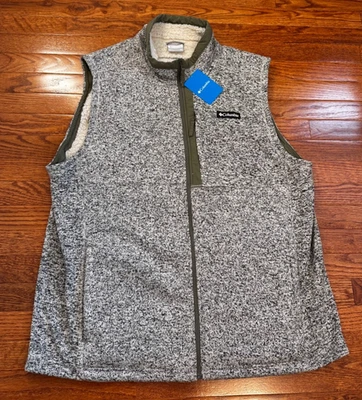 Nuevo Columbia Suéter Chaleco Climático Vellón Para Hombres 2XLT Alto Gris Cremallera Completa Senderismo Foto 1 de 4