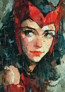 2025 SCARLET WITCH MARVEL 1/1 ART SKETCH CARD ARTIST SIGNED ONE OF A KIND - Picture 1 of 2