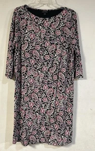 J.Jill Wearever Collection Stretch 3/4 Sleeve Geo Printed Midi Dress, Size L - Picture 1 of 5