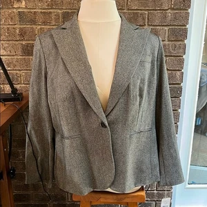 Neu mit Etikett Lauren Ralph Lauren grauer maßgeschneiderter Blazer Wollmischung 16 16 W - Bild 1 von 7