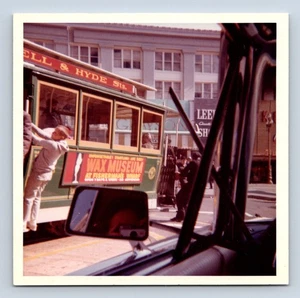 Vintage Photograph San Francisco Trolley Cable Car Inside Vehicle Wax Museum Ad - Picture 1 of 2