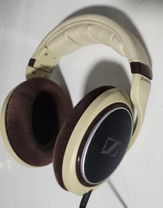 Sennheiser HD 598 Kopfhörer elfenbein + braun OverEar OpenBack Aufnahmestudio gebraucht, in einwandfreiem Zustand - Bild 1 von 7