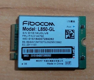 Fibocom L850-GL CAT 9 4G LTE WWAN Card Lenovo FRU 01AX792 02HK709 for Thinkpads - Afbeelding 1 van 2