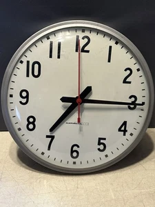 Vintage National Time 12" Round Flush Mount Industrial School Wall Clock - Picture 1 of 5