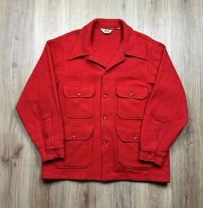Woolrich Men’s Vintage Red Wool 4 Pocket Mackinaw Hunting Coat 46 - Picture 1 of 8