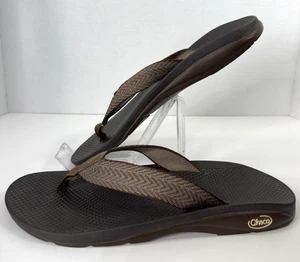 Chanclas clásicas Chaco para hombre 8 correas de lona marrón sandalias tanga verano - Imagen 1 de 8