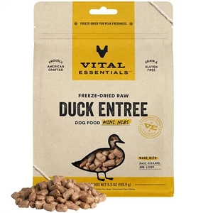 Vital Essentials® Freeze-Dried Raw Duck Entree & Mixer Dog Food Crunchy Mini ... - Picture 1 of 10